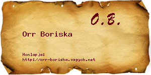 Orr Boriska névjegykártya